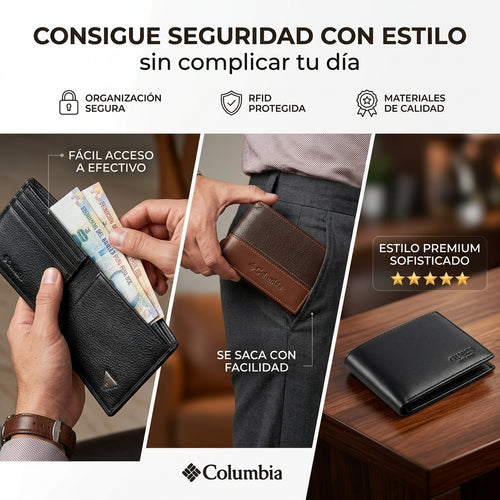 Billeteras Columbia, Guess y Levi's