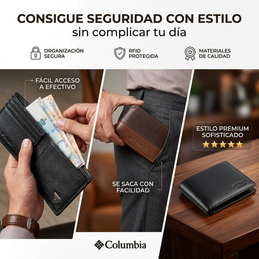 Billeteras Columbia, Guess y Levi's