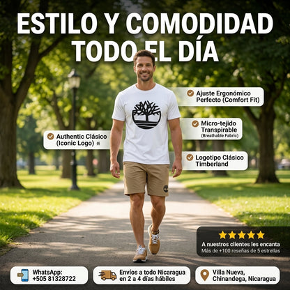 Camiseta Timberland Original — Icónico Logo del Árbol
