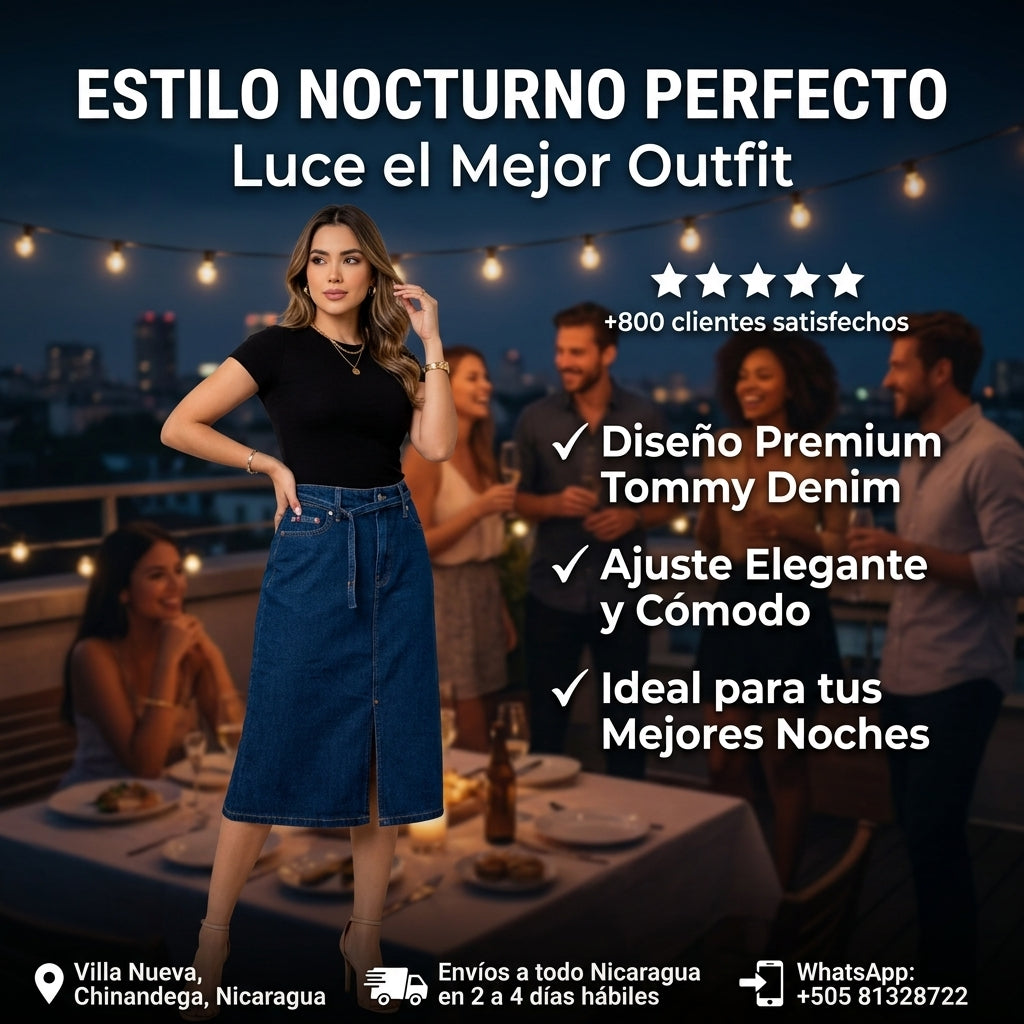 Falda Denim Tommy Hilfiger Original